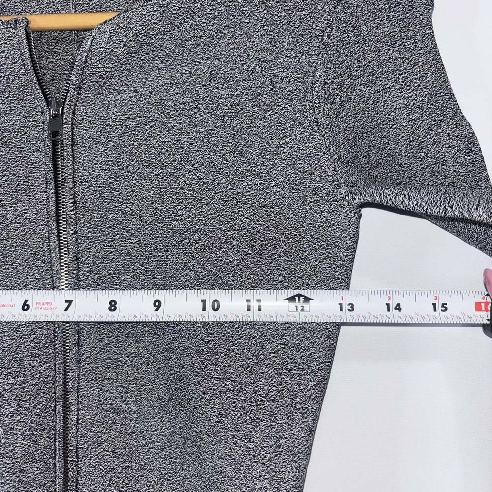 Theory Gray Knit Peplum Zip Jacket Stretch Minimalist Office Petite S - Picture 7 of 9